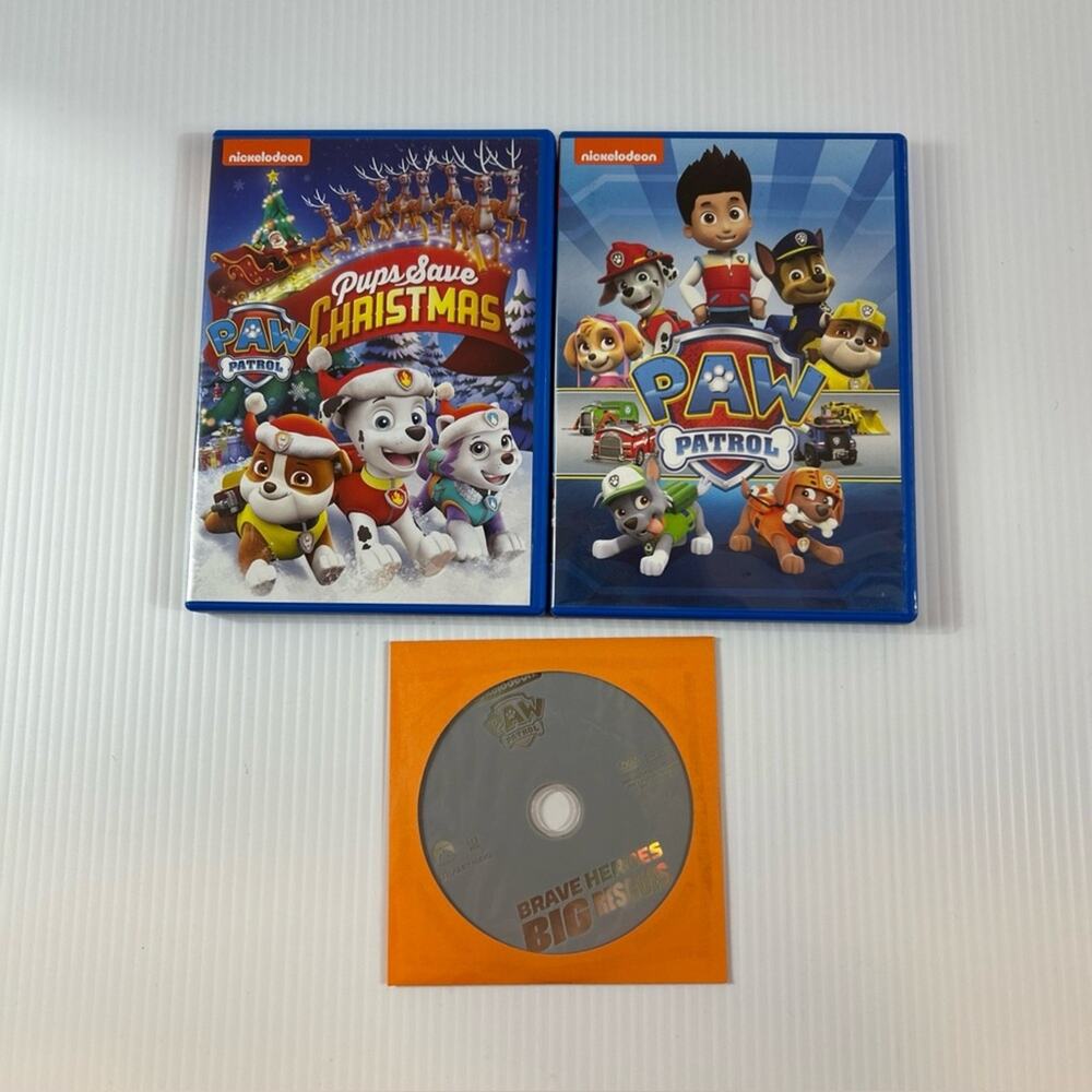 DVD Paw Patrol Lot Nickelodeon Brave Heroes Big Rescues Pups Save Christmas